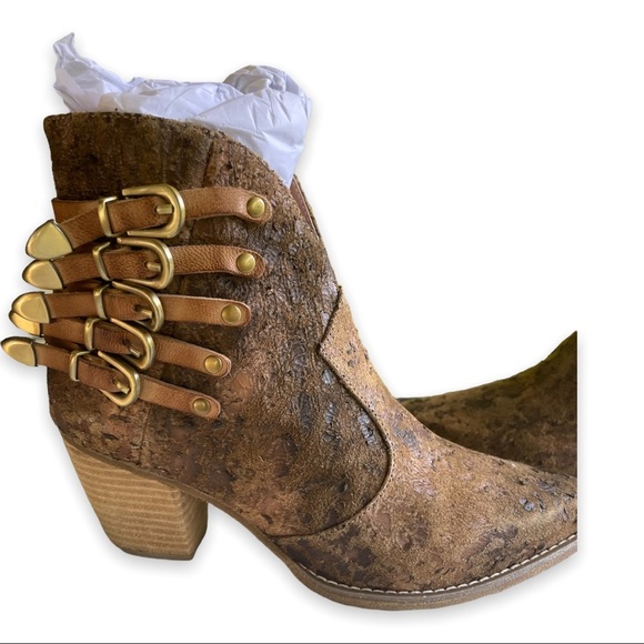 Antelope Western Boots Haddi Q25 Stacked Heel Unique Low Bootie Size 8 - Picture 2 of 8